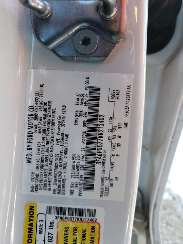 2019 Ford Fusion 13